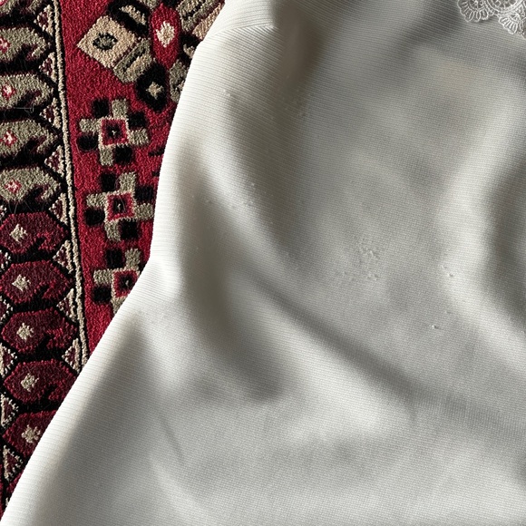 *Suzy Shier White Lace Camisole Back Button Closure Blouse - Picture 9 of 10